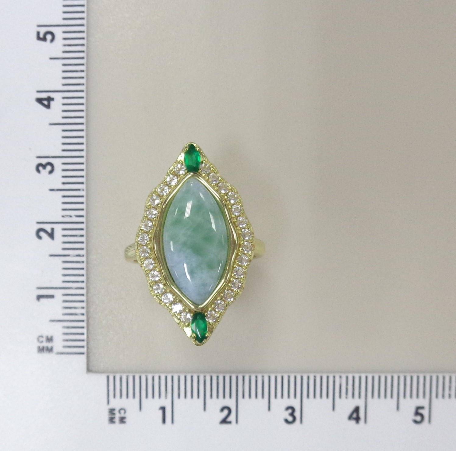 Серебряное кольцо с ларимаром и агатами